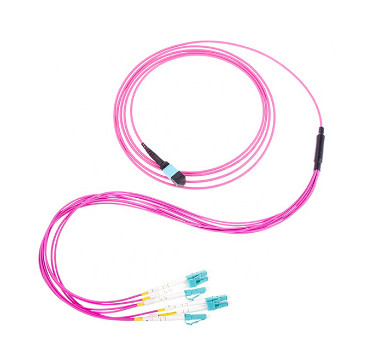 MPO to LC UPC Female Fiber Cable  2.0mm MPO OM3 Multi Mode PVC OFNP Jacket