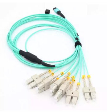 8 12 Core MPO MM OM3 OM4 Female to LC Fiber Optical Patch Cord