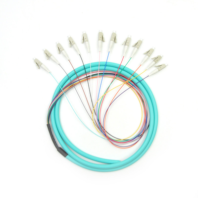 12 Strand 50/125 LC UPC Multimode OM3 Fiber Optic Pigtail