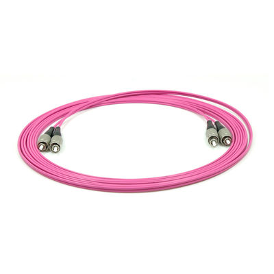 FC to FC Fiber Optic Patch Cord 2.0mm DX MM 50/125 OM4 pink LSZH Jacket