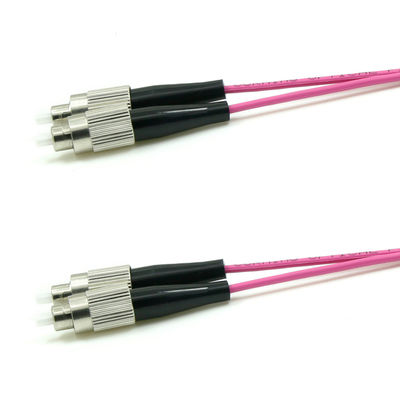 FC to FC Fiber Optic Patch Cord 2.0mm DX MM 50/125 OM4 pink LSZH Jacket
