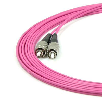 FC to FC Fiber Optic Patch Cord 2.0mm DX MM 50/125 OM4 pink LSZH Jacket