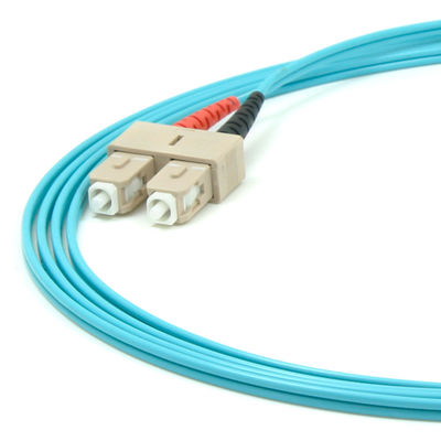 OM3 SC / UPC-SC / UPC Duplex LSZH Multimode Fiber Optic Cable Blue