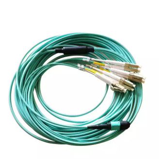 OM3 50/125 Fiber Optic Patch Cord Breakout Cable MPO To LC 8/12 Fibers