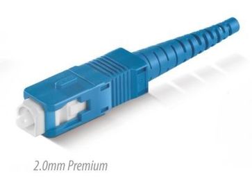 Alojamento azul material singlemode da palavra simples 2.0mm RohS do SC pc/upc do conector da fibra ótica