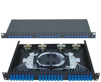 19' 'caixa terminal Cremalheira-Montada SC24 padrão de painel de remendo da fibra óptica da estrutura